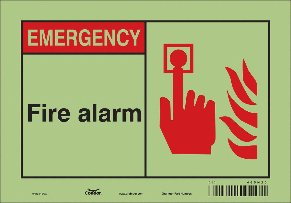 Safety Sign 7 in x 10 in Glow Vinyl