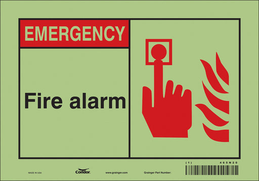 Safety Sign 7 in x 10 in Glow Vinyl