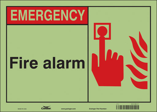 Safety Sign 10 in x 14 in Glow Vinyl