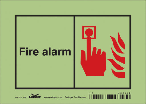 Safety Sign 5 in x 7 in Glow Vinyl