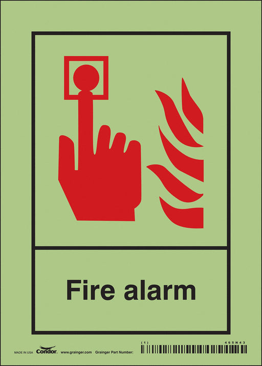 Safety Sign 7 in x 5 in Glow Vinyl