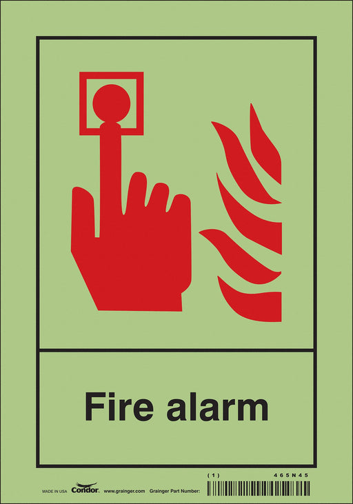 Safety Sign 10 in x 7 in Glow Vinyl