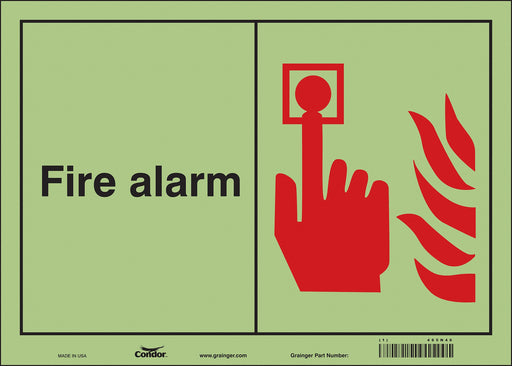 Safety Sign 10 in x 14 in Glow Vinyl