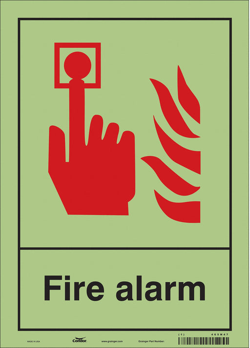 Safety Sign 14 in x 10 in Glow Vinyl