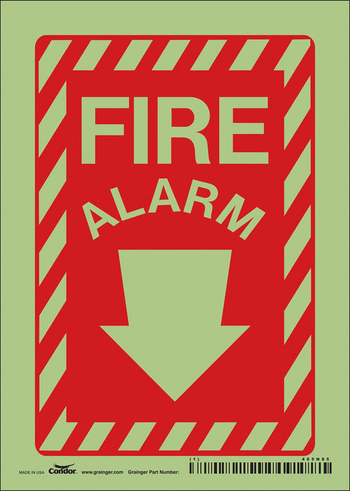 Safety Sign 7 in x 5 in Glow Vinyl