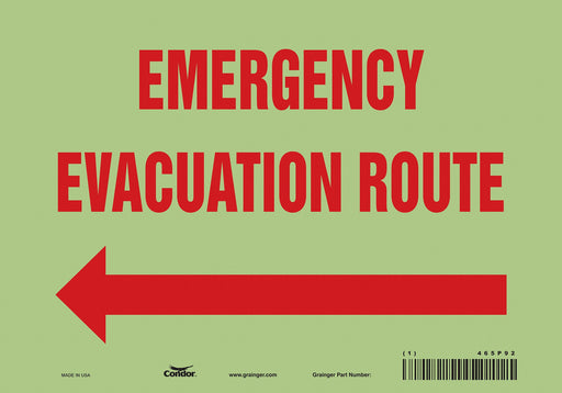 J9664 Safety Sign 7 in x 10 in Glow Vinyl