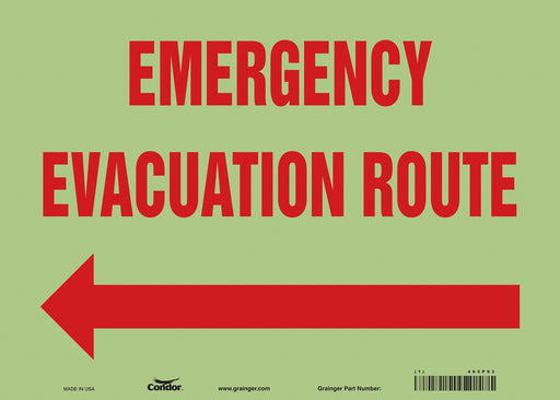 J9664 Safety Sign 10 in x 14 in Glow Vinyl