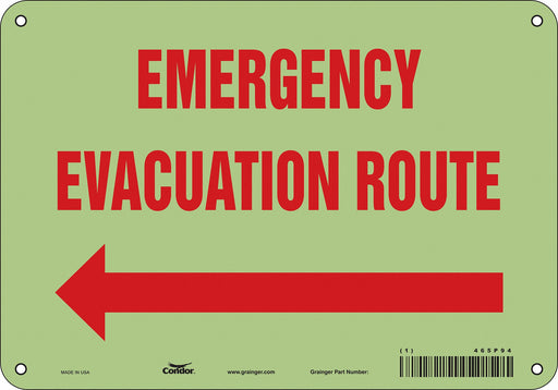 J9664 Safety Sign 7 in x 10 in Polyethylene