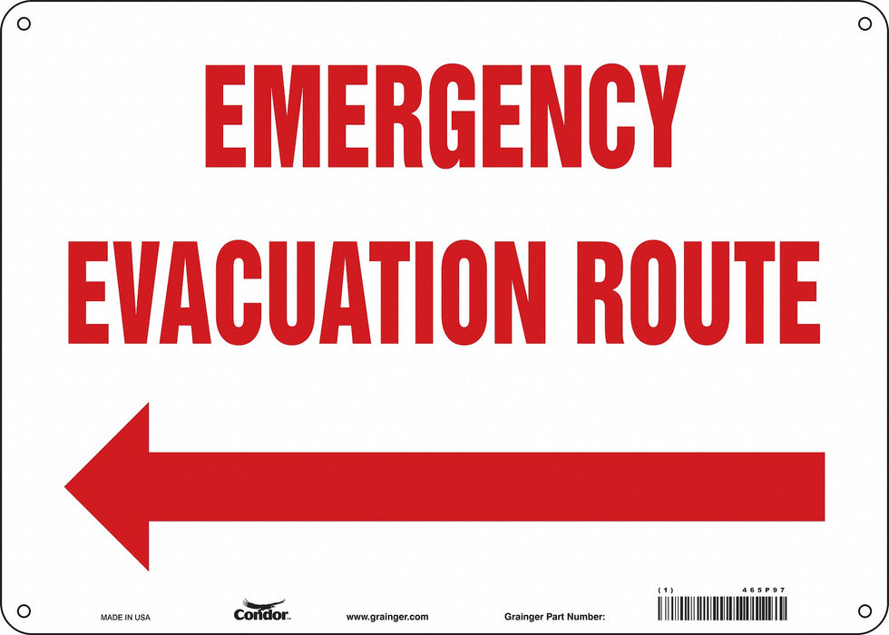 J9664 Safety Sign 10 in x 14 in Polyethylene