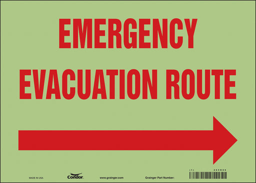J9665 Safety Sign 10 in x 14 in Glow Vinyl