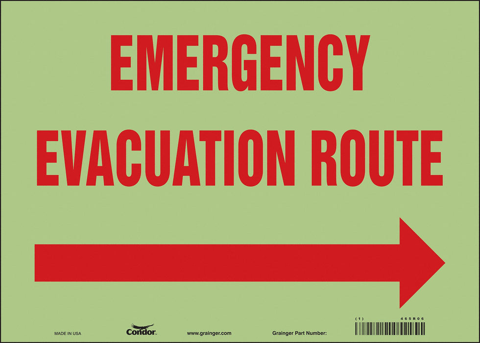 J9665 Safety Sign 10 in x 14 in Glow Vinyl