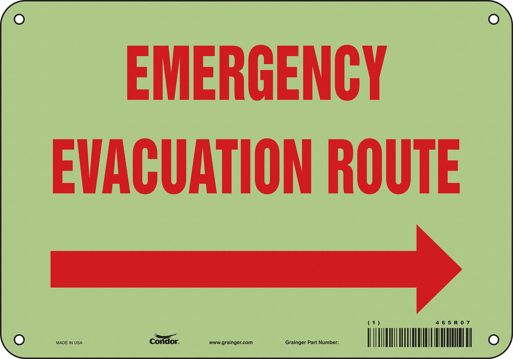 J9665 Safety Sign 7 in x 10 in Polyethylene