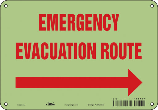 J9665 Safety Sign 7 in x 10 in Polyethylene