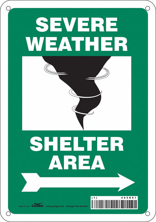 Safety Sign 10 in x 7 in Aluminum