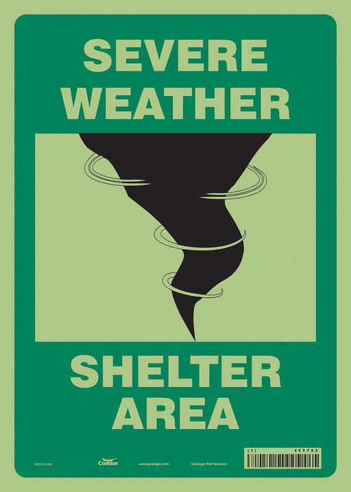 Safety Sign 14 in x 10 in Glow Vinyl