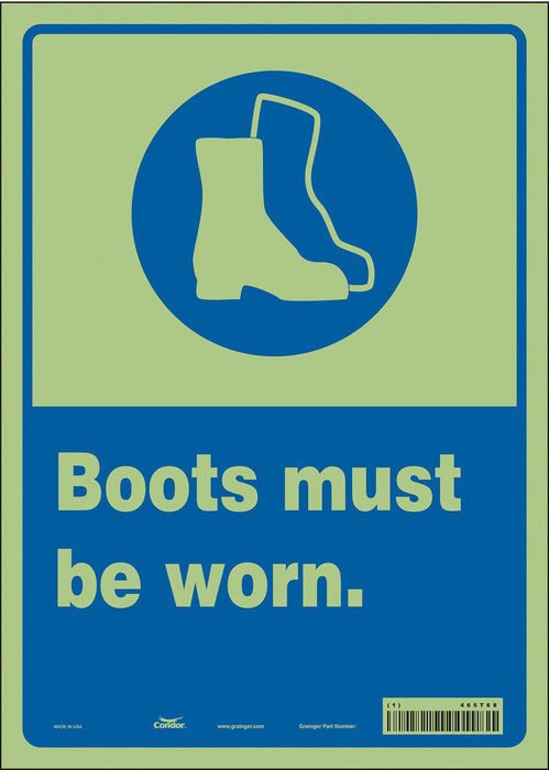 Safety Sign 14 inx10 in Glow Vinyl