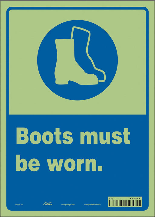 Safety Sign 14 inx10 in Glow Vinyl