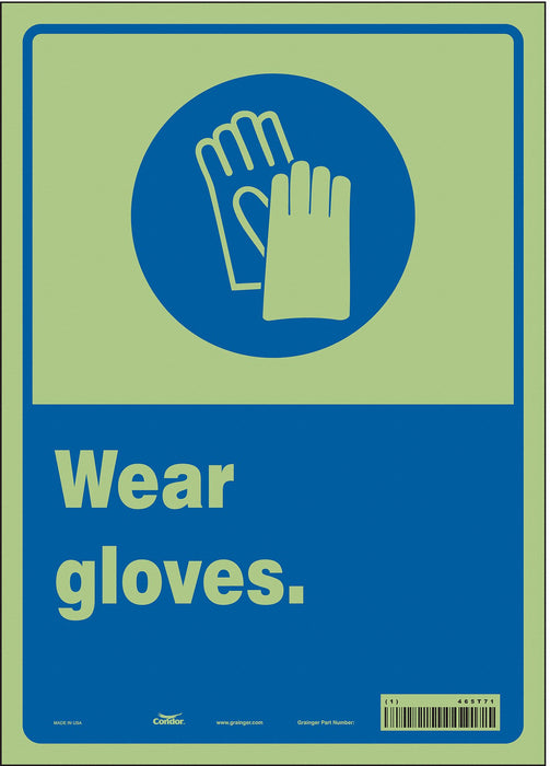 Safety Sign 14 inx10 in Glow Vinyl