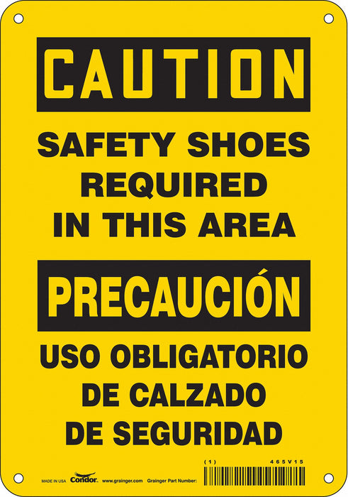 Safety Sign 10 in x 7 in Polyethylene
