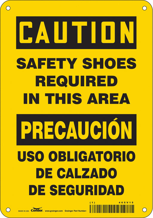 Safety Sign 10 in x 7 in Polyethylene
