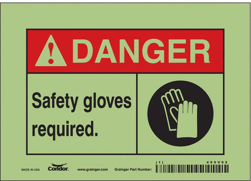 Safety Sign 5 in x 7 in Glow Vinyl