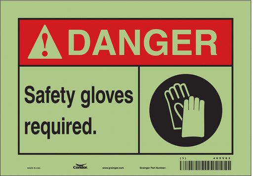 Safety Sign 7 in x 10 in Glow Vinyl