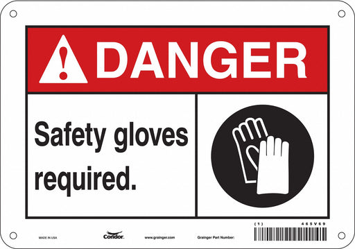 Safety Sign 7 inx10 in Polyethylene