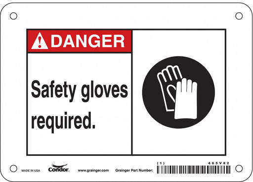 Safety Sign 5 in x 7 in Polyethylene