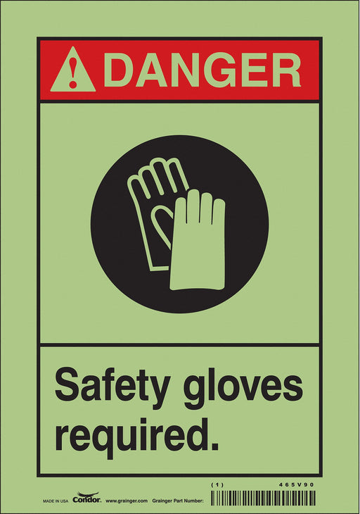 K0621 Safety Sign 10 in x 7 in Glow Vinyl