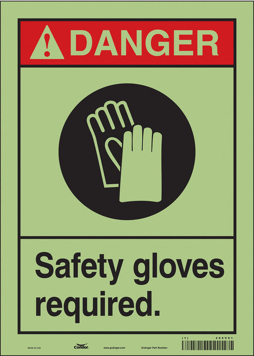 K0621 Safety Sign 14 in x 10 in Glow Vinyl