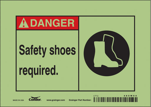 Safety Sign 5 in x 7 in Glow Vinyl