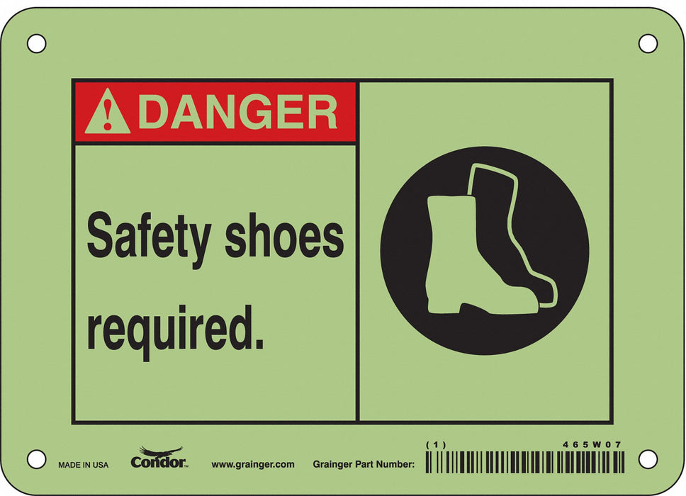 Safety Sign 5 in x 7 in Polyethylene