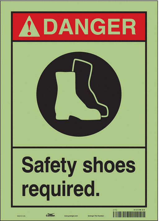 Safety Sign 14 in x 10 in Glow Vinyl