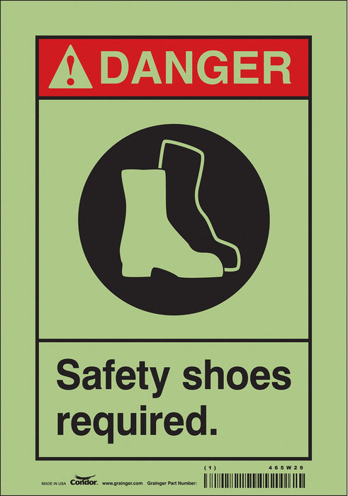 Safety Sign 10 in x 7 in Glow Vinyl