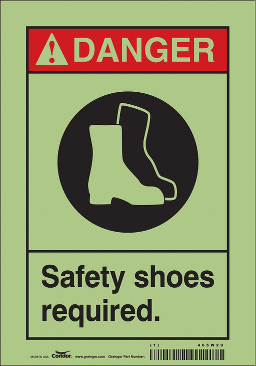 Safety Sign 10 in x 7 in Glow Vinyl