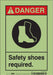 Safety Sign 10 in x 7 in Glow Vinyl