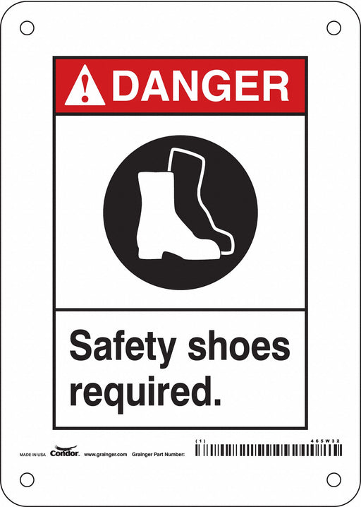 Safety Sign 7 in x 5 in Polyethylene