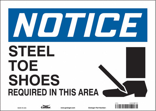 Safety Sign 10 inx14 in Vinyl