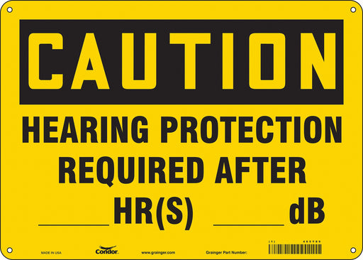 Safety Sign 10 inx14 in Polyethylene