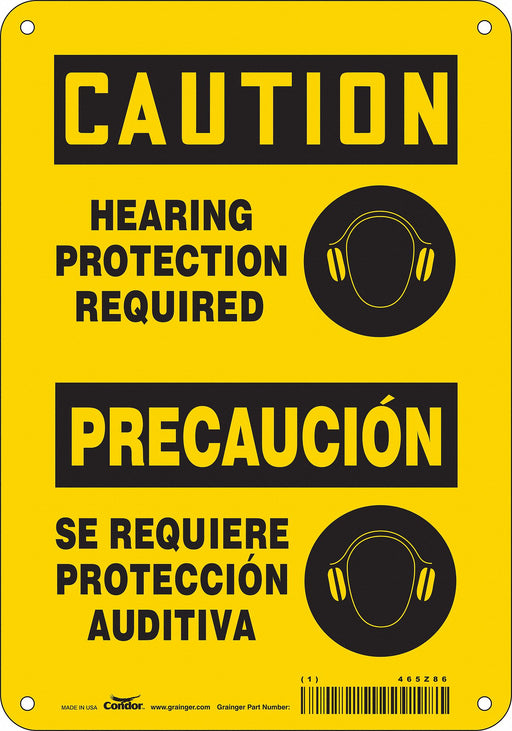 Safety Sign 10 in x 7 in Polyethylene