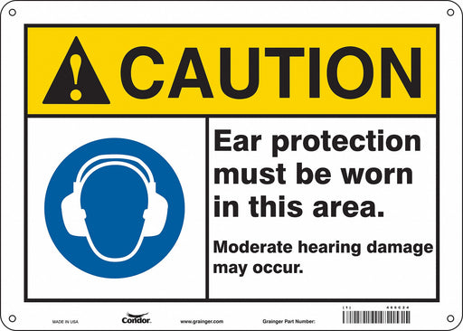 Safety Sign 10 inx14 in Polyethylene