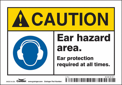 Safety Sign 3.5in x 5in Vinyl