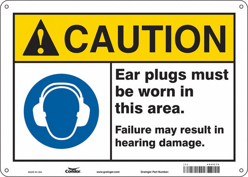 Safety Sign 10 in x 14 in Polyethylene