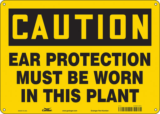 Safety Sign 10 in x 14 in Polyethylene
