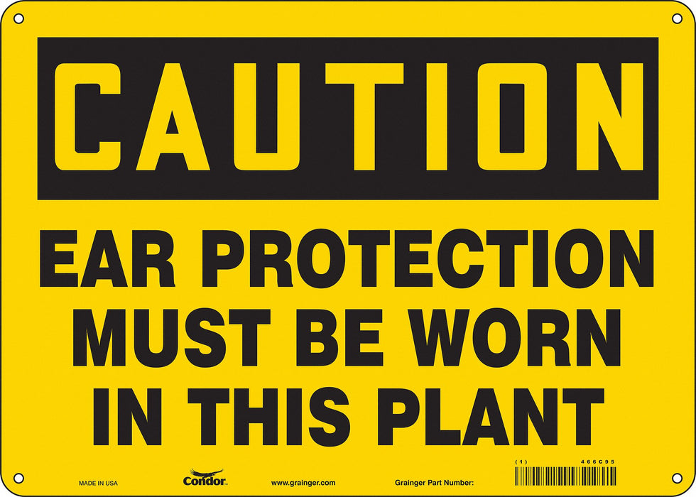 Safety Sign 10 in x 14 in Polyethylene