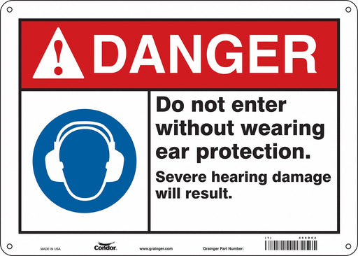 Safety Sign 10 in x 14 in Polyethylene
