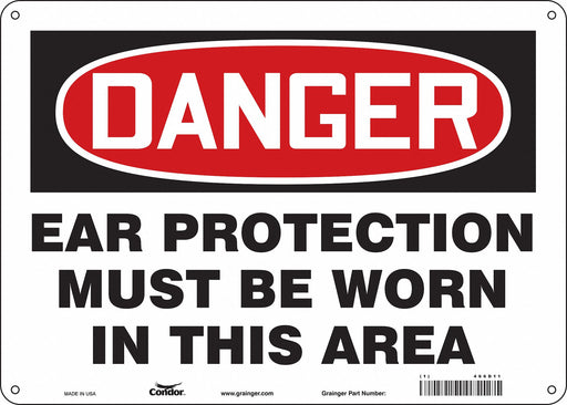 Safety Sign 10 in x 14 in Polyethylene