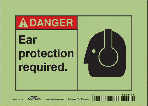 Safety Sign 5 in x 7 in Glow Vinyl