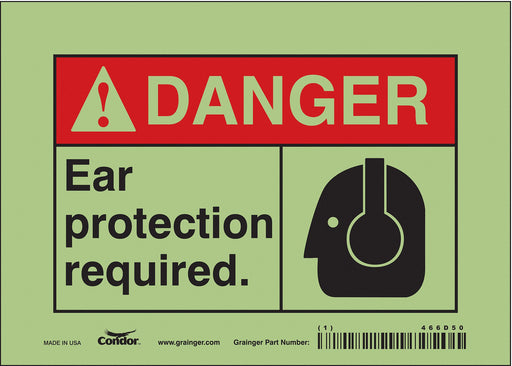 Safety Sign 5 in x 7 in Glow Vinyl