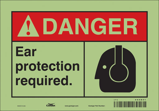 Safety Sign 7 in x 10 in Glow Vinyl